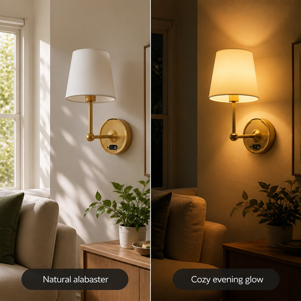 Modern Gold LED With Remote Wall Sconce