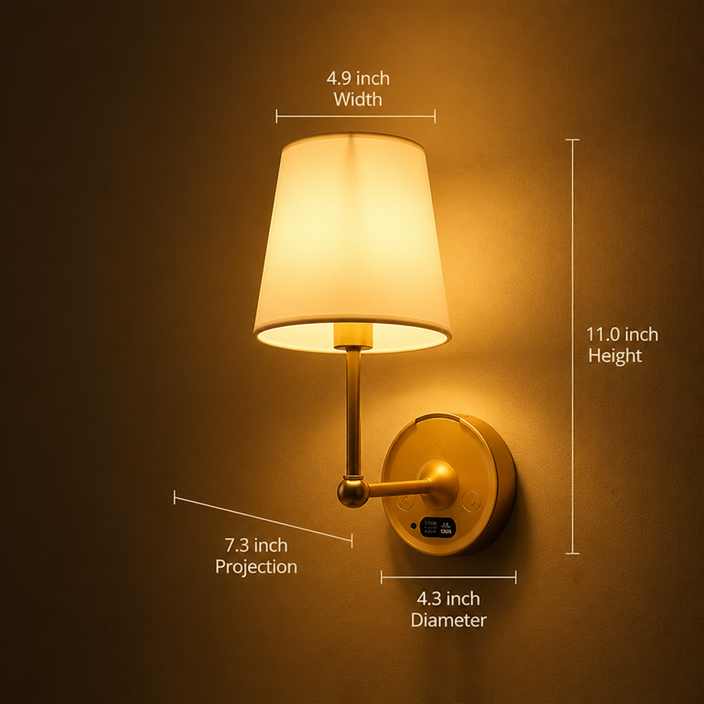 Modern Gold LED With Remote Wall Sconce