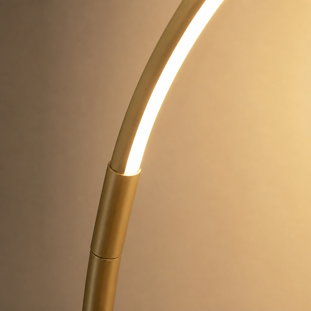Modern Golden LED Arc Floor Lamp