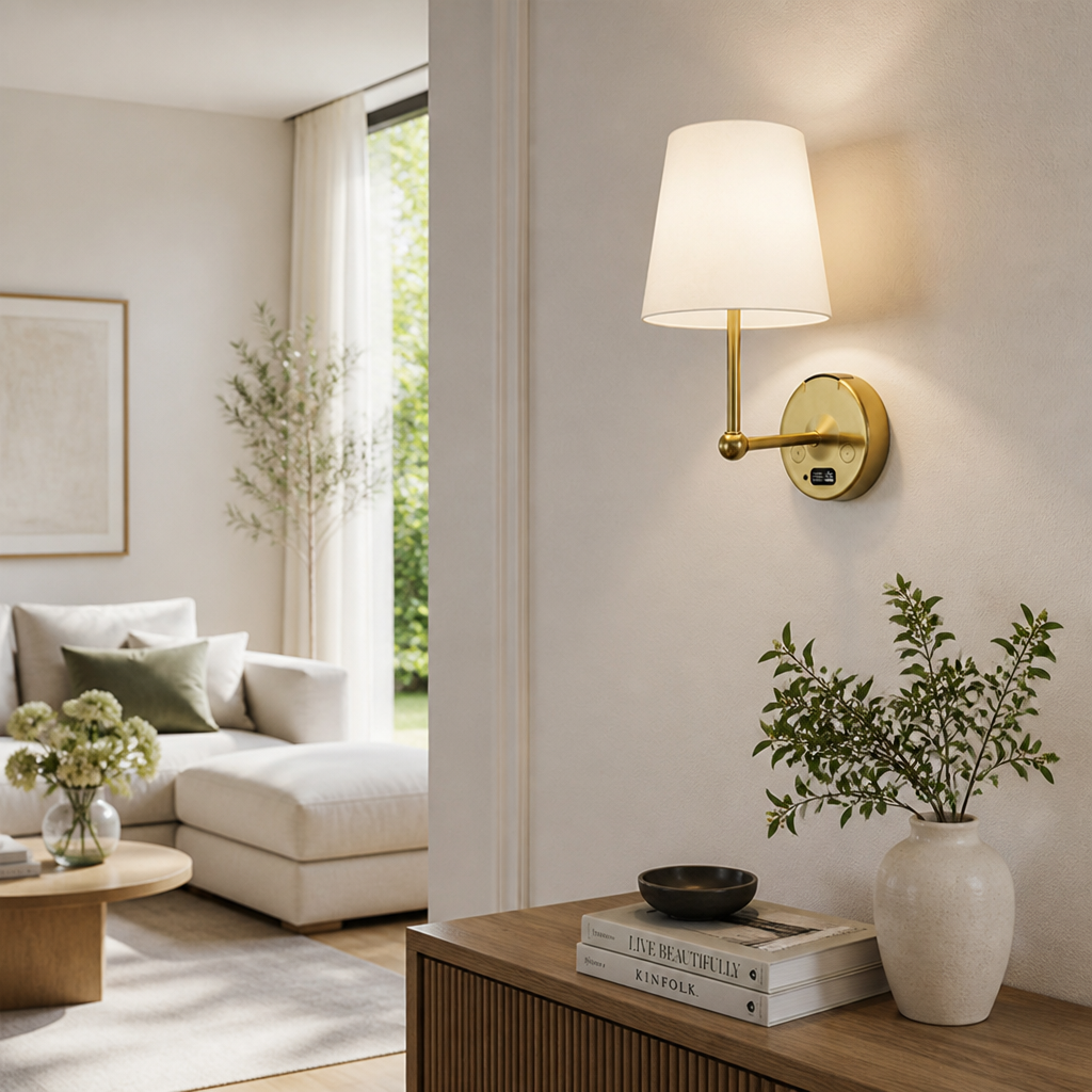 Modern Golden LED Touch Sensor Wall Sconce