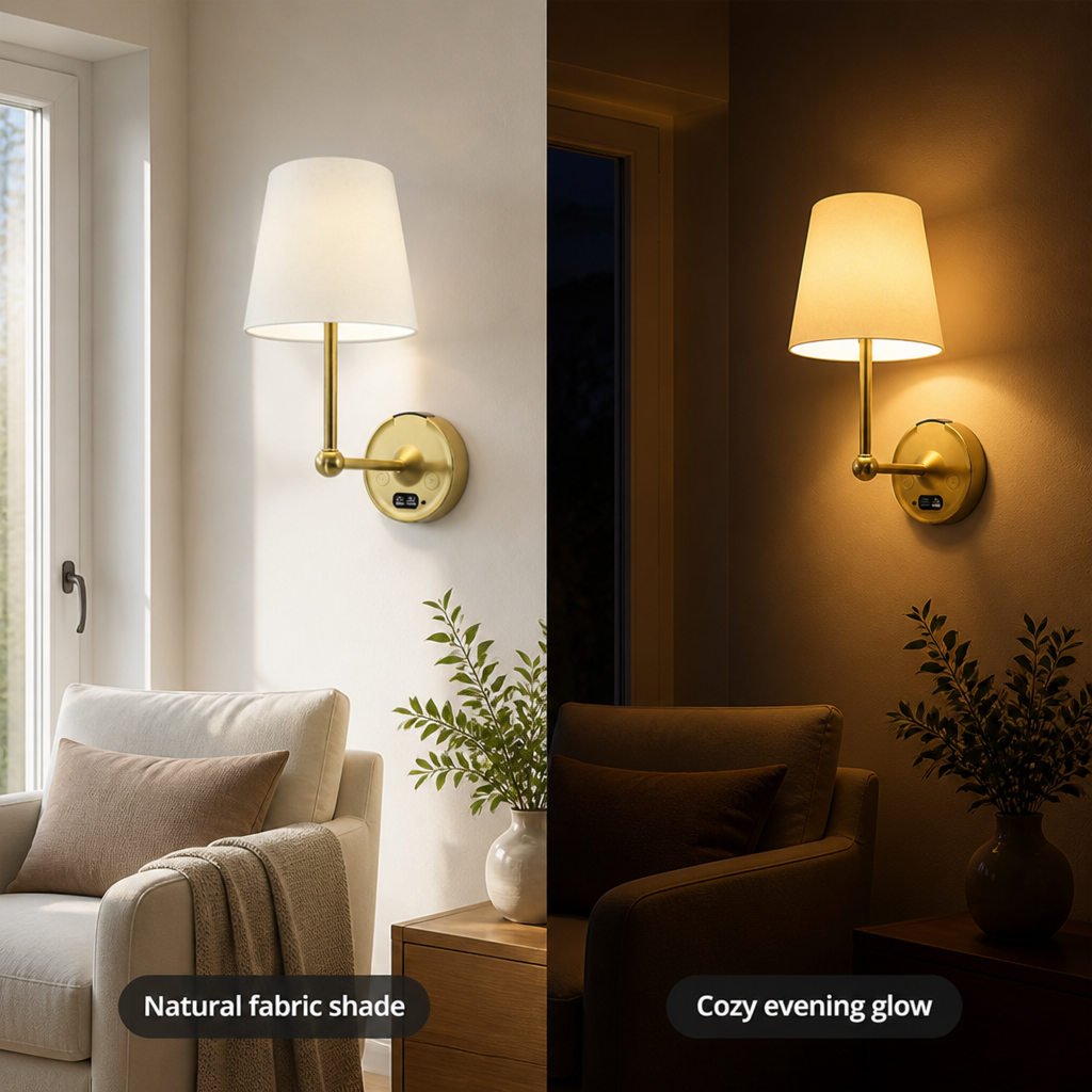 Modern Golden LED Touch Sensor Wall Sconce