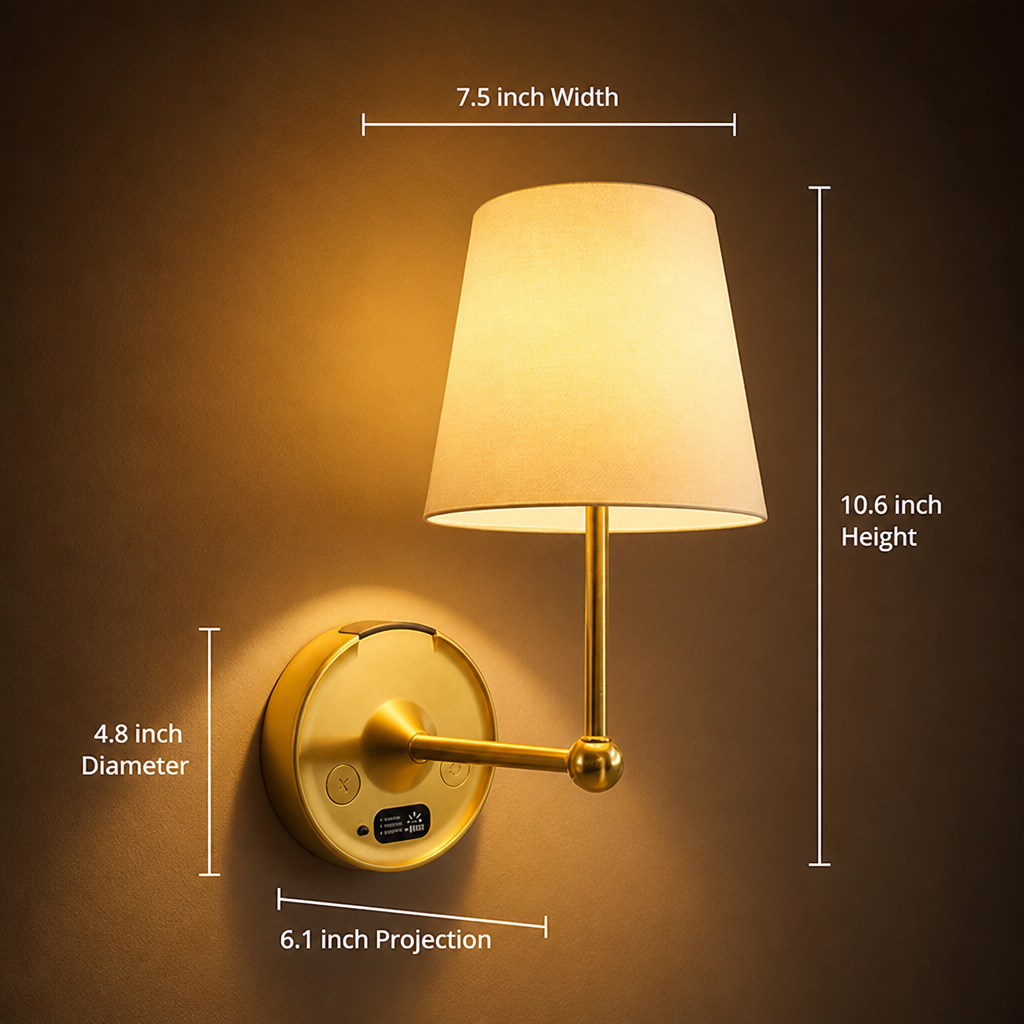 Modern Golden LED Touch Sensor Wall Sconce