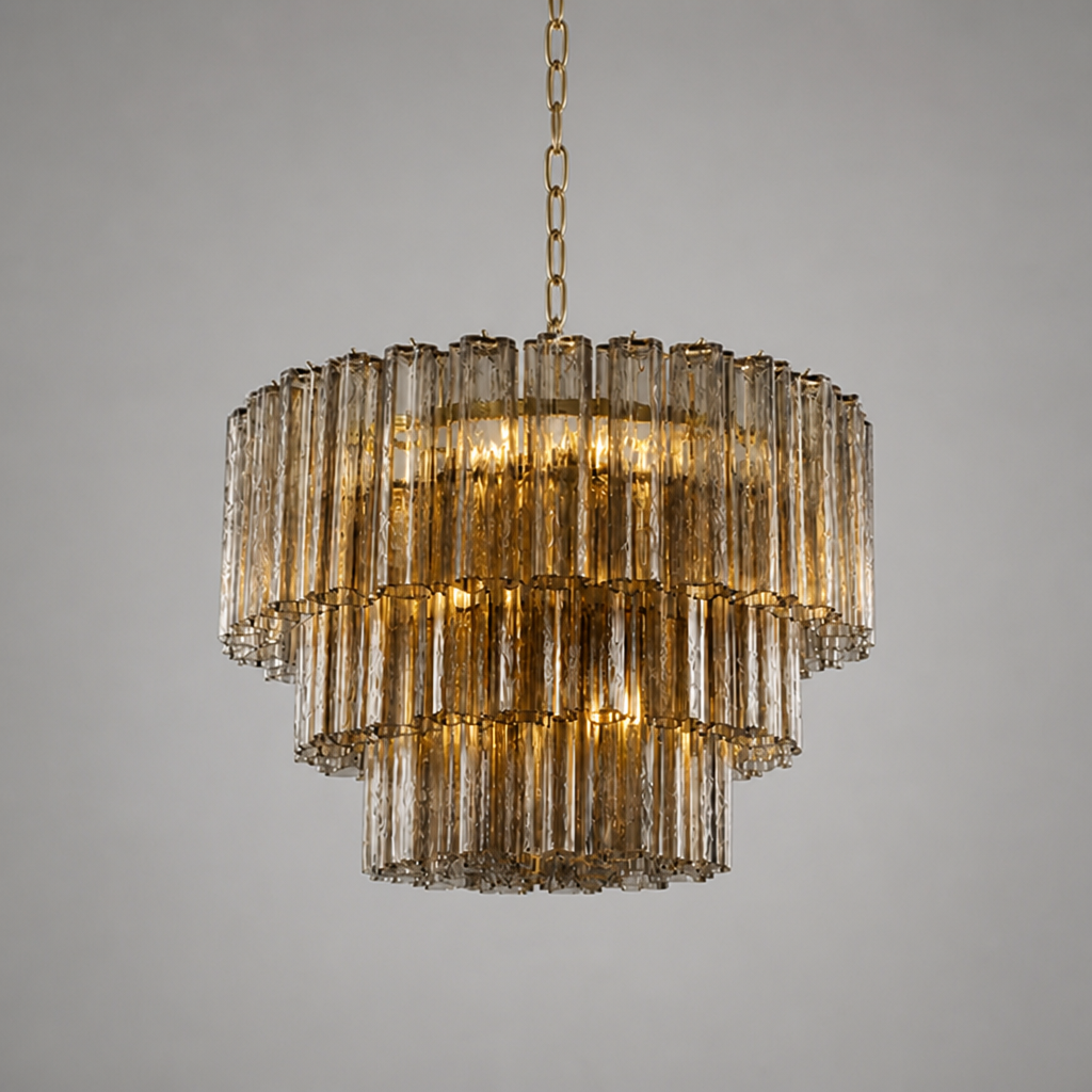 Modern Grey Glass Chandelier