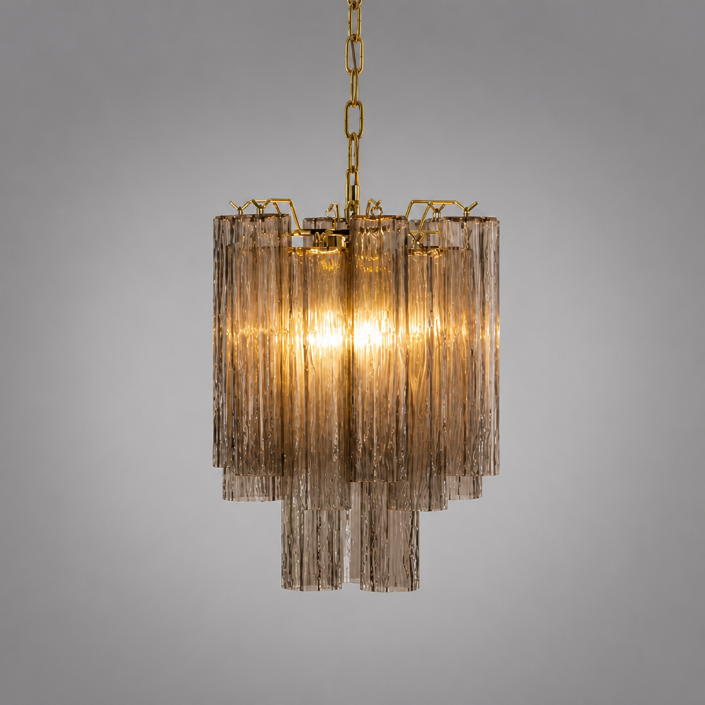 Modern Grey Glass Chandelier