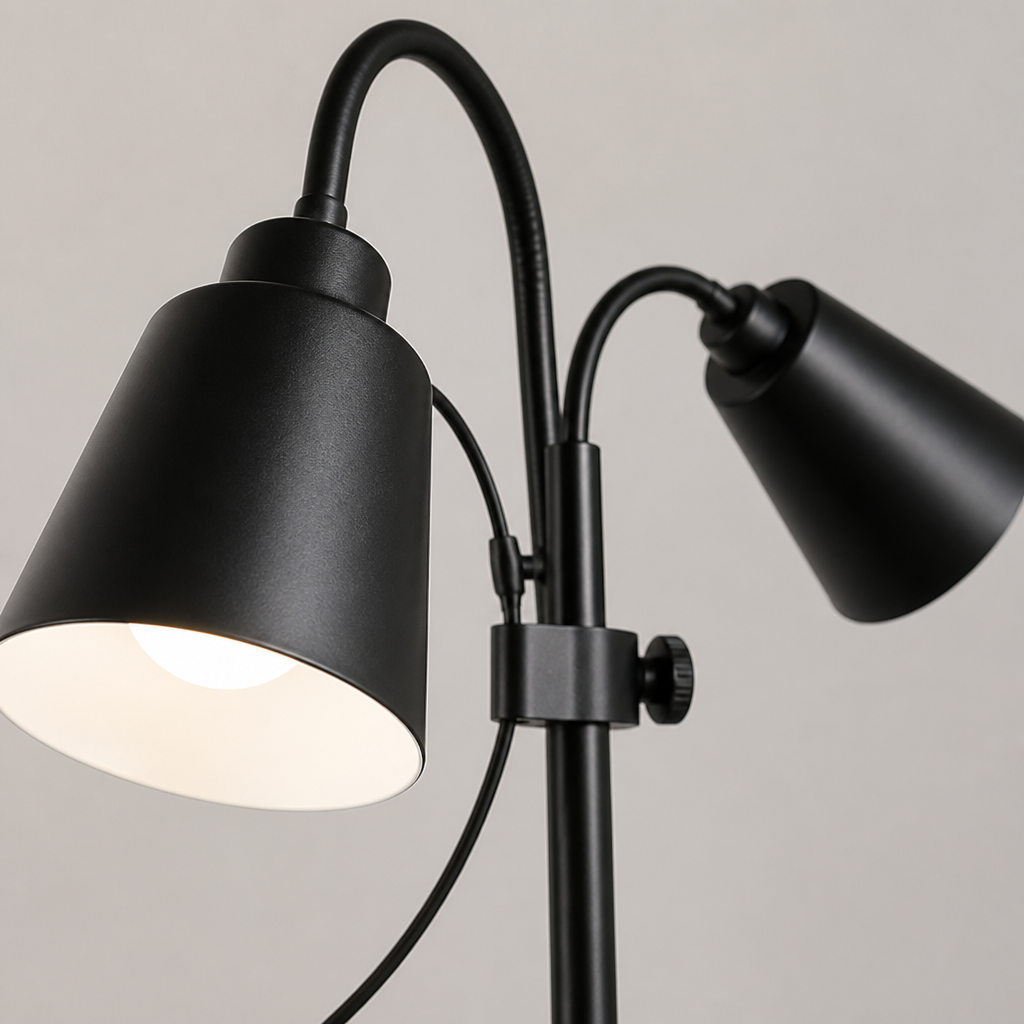 Modern Iron Dual-Head Floor Lamp