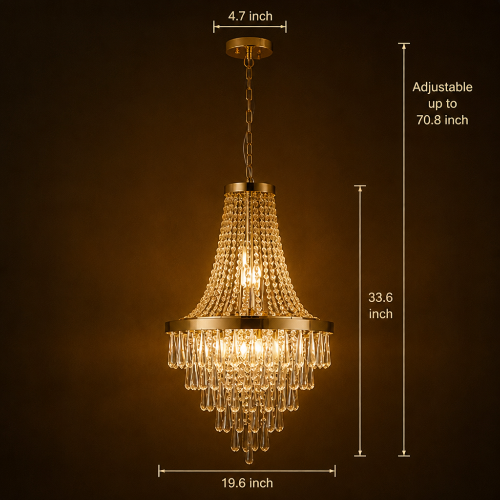 Modern K9 Crystal Adjustable Double-Layer Chandelier