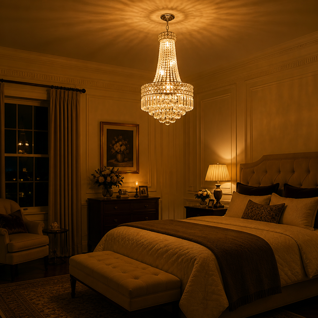 Modern K9 Crystal Adjustable Double-Layer Chandelier
