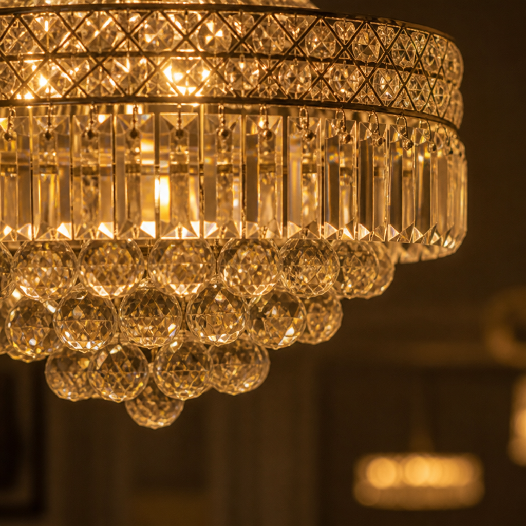 Modern K9 Crystal Adjustable Double-Layer Chandelier