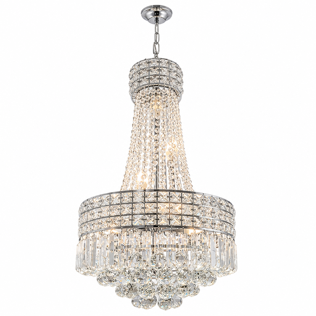 Modern K9 Crystal Adjustable Double-Layer Chandelier