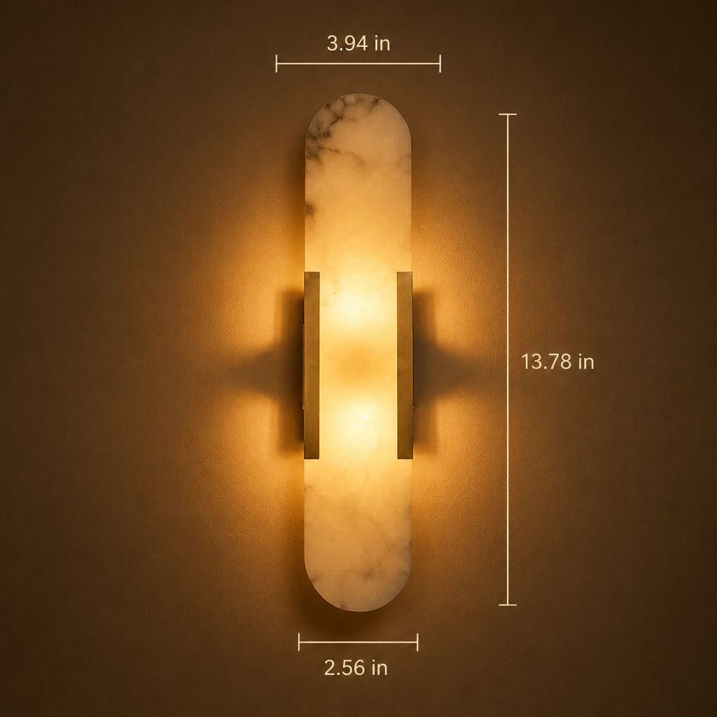 Modern Marble & Gold Wall Sconce