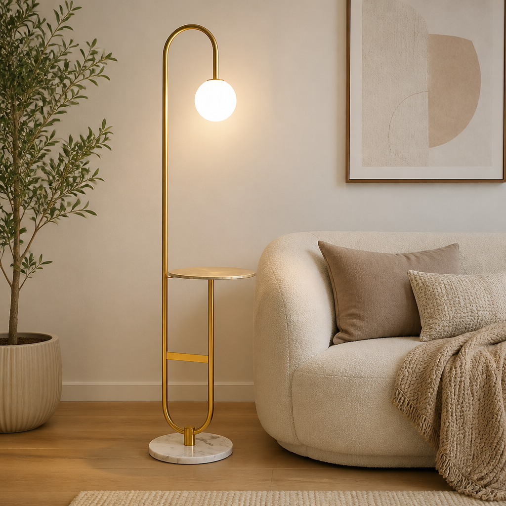Modern Marble LED Round Table Floor Lamp