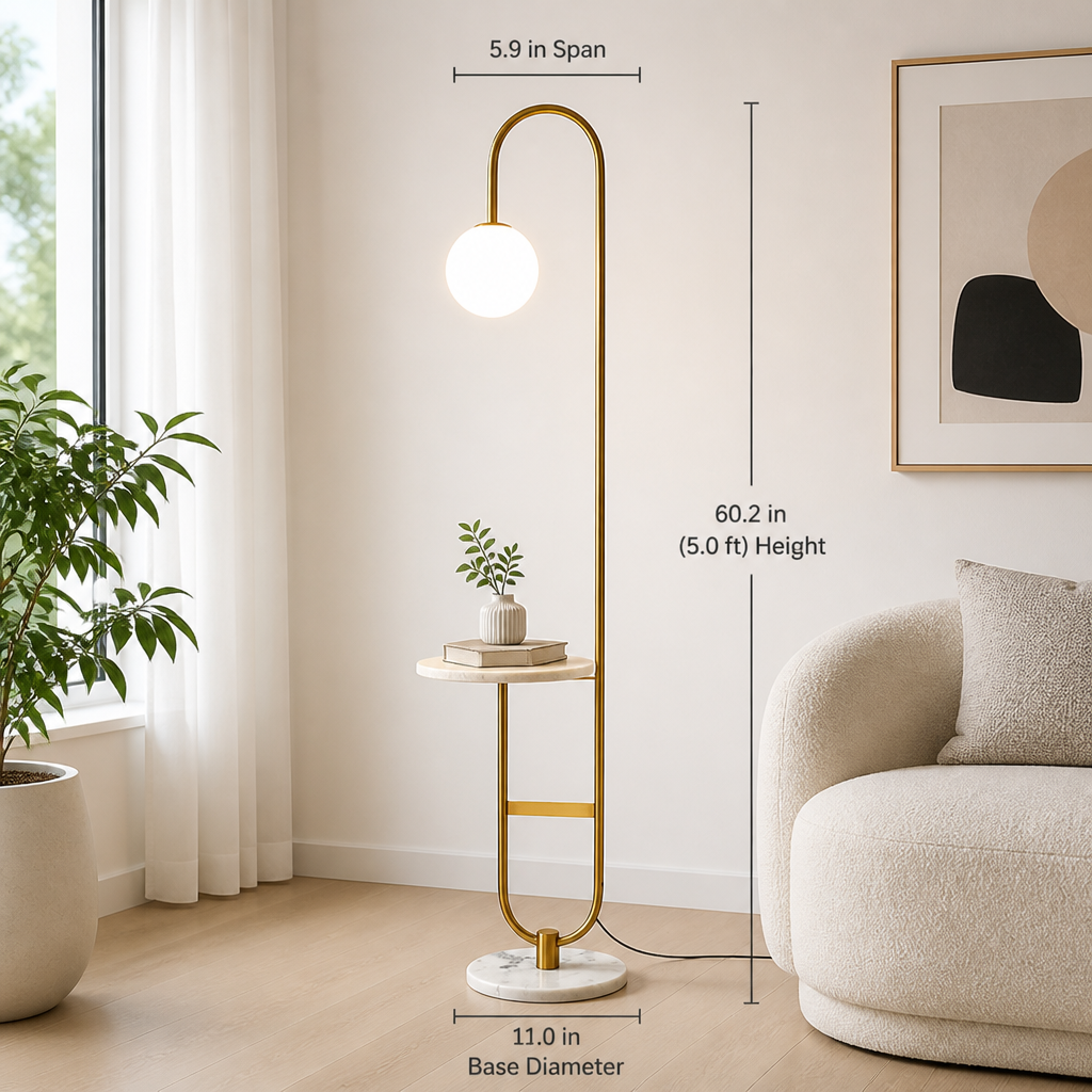 Modern Marble LED Round Table Floor Lamp