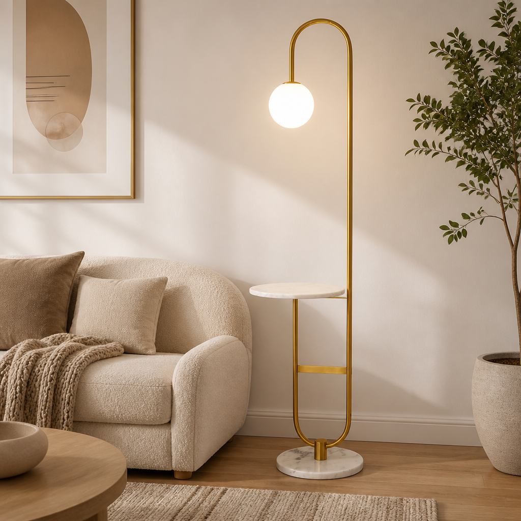 Modern Marble LED Round Table Floor Lamp