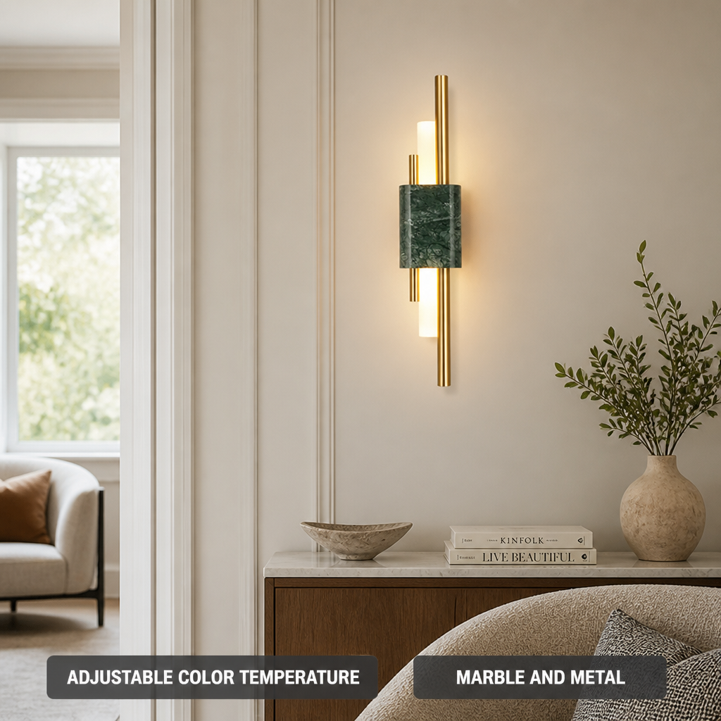 Modern Marble LED Strip Wall Sconce