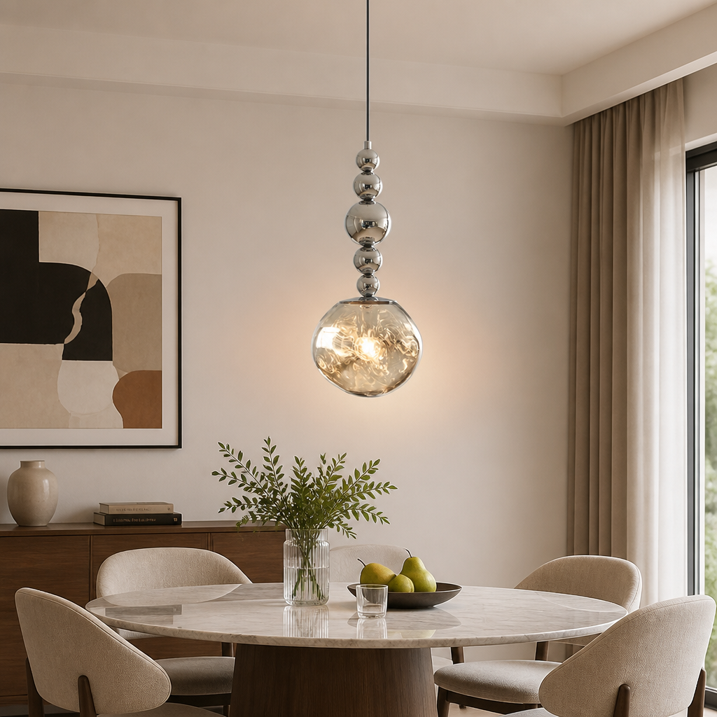 Modern Metal & Glass Pendant Light