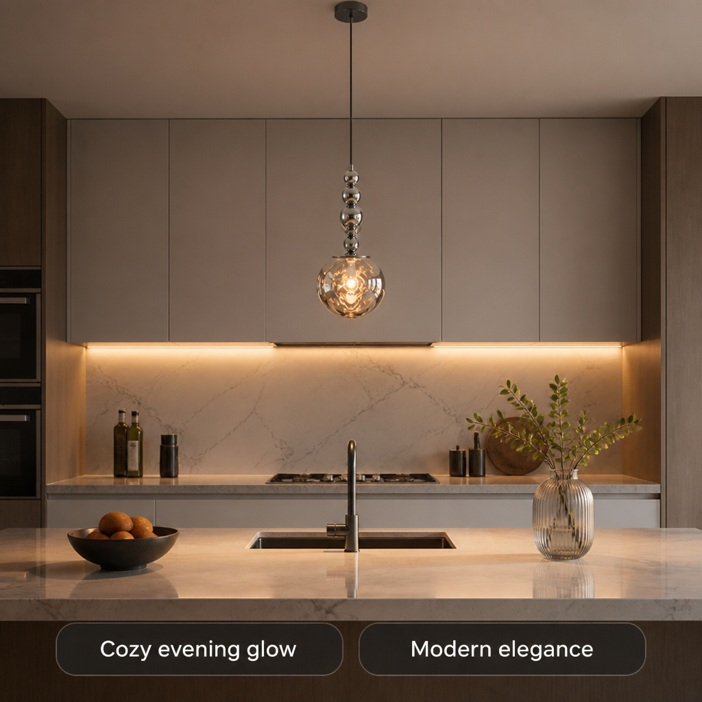 Modern Metal & Glass Pendant Light