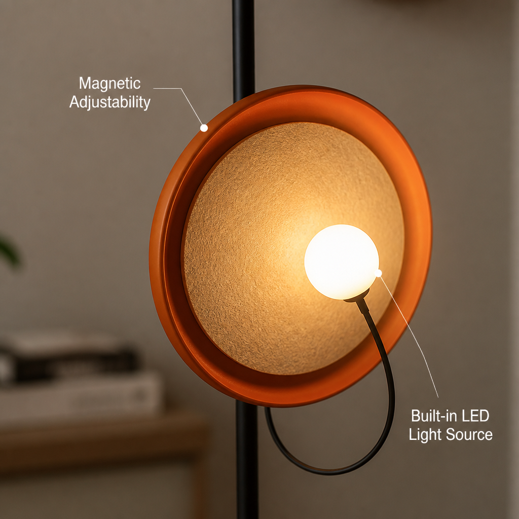 Modern Metal LED Magnetic Adjustable Floor Lamp
