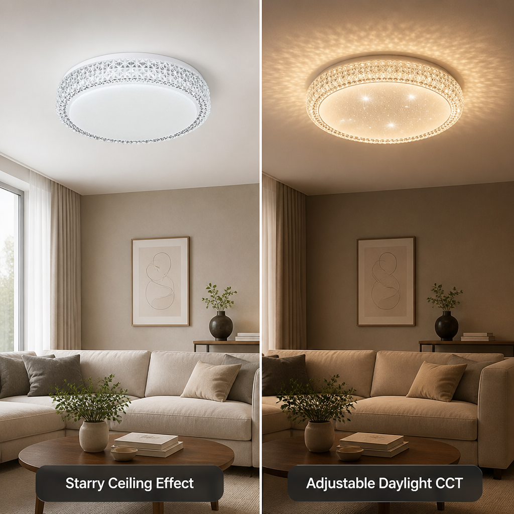 Modern Metal LED Starry Effect Ceiling Light