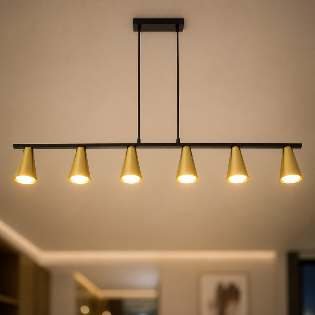 Modern Metal Six-Light Chandelier