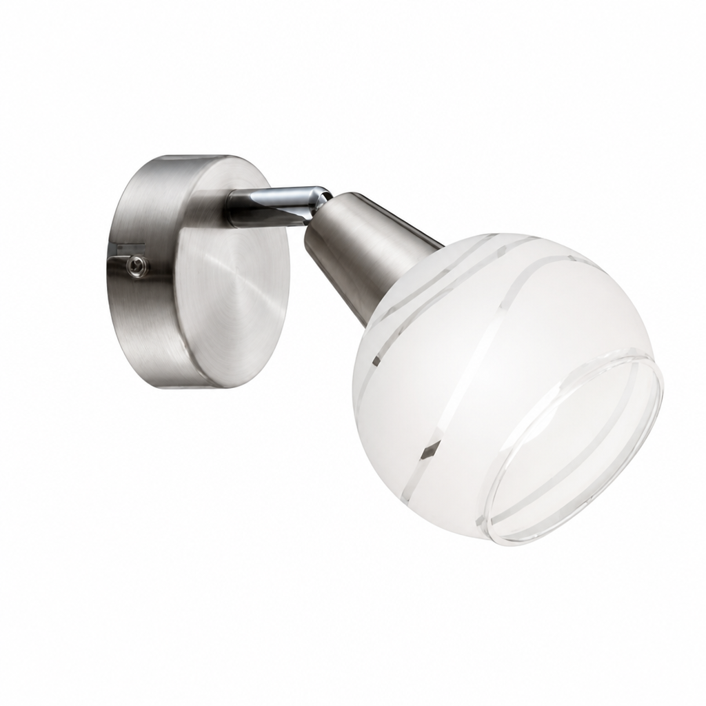 Modern Nickel & Glass Adjustable Spotlight Wall Sconce
