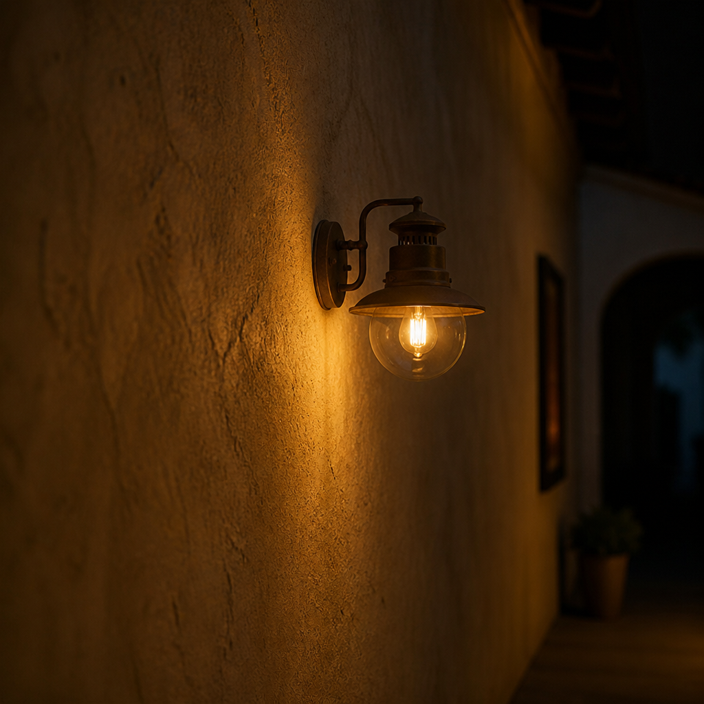 Modern Rust-Colored Glass Outdoor Wall Light