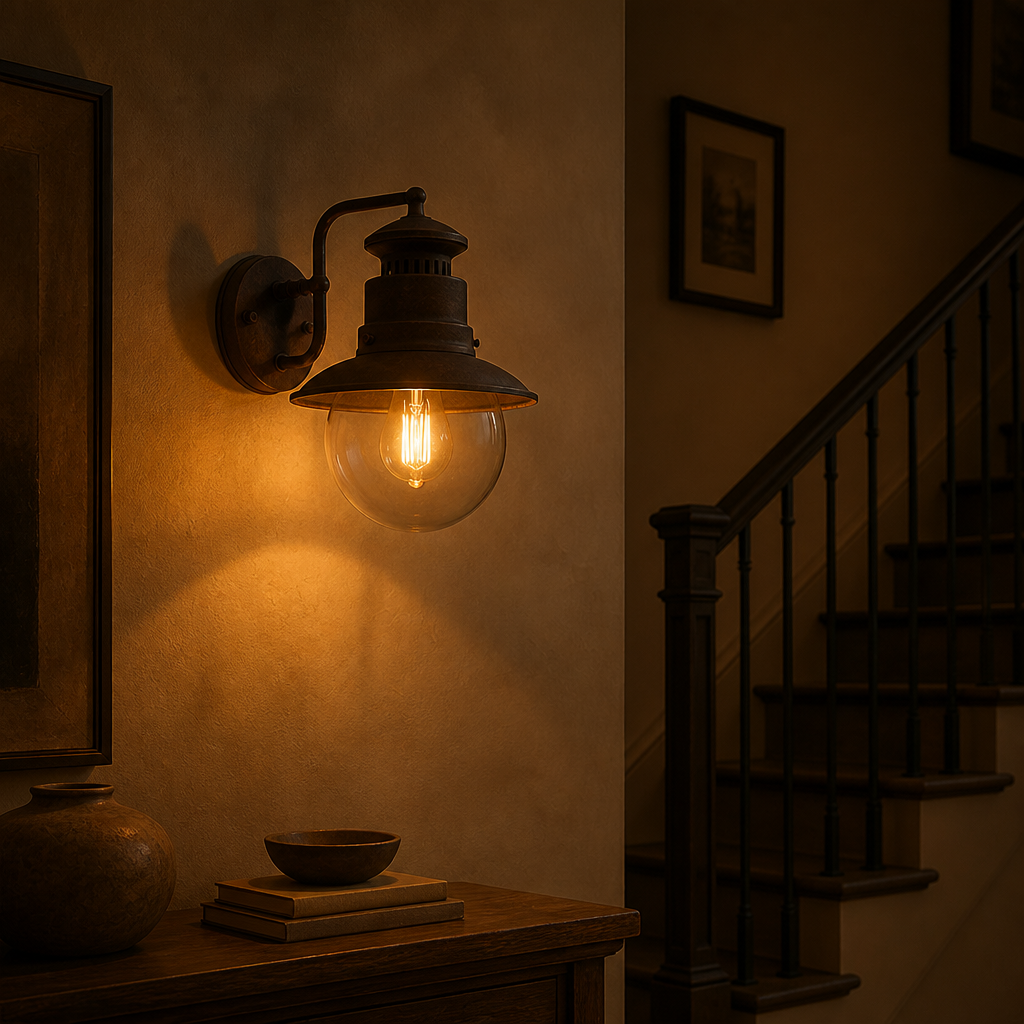Modern Rust-Colored Glass Outdoor Wall Light