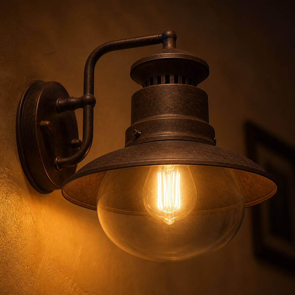 Modern Rust-Colored Glass Outdoor Wall Light