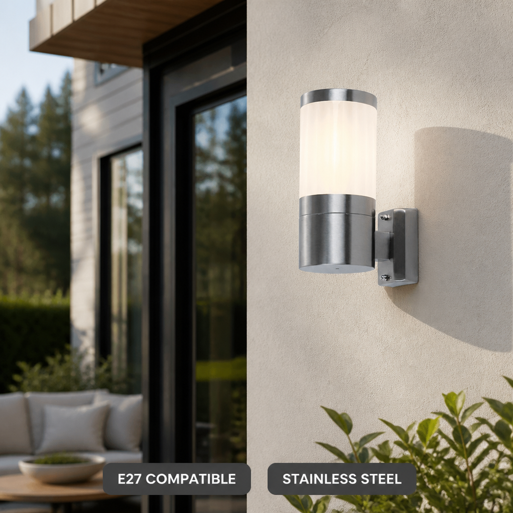 Modern Stainless Steel Semi-Circular Outdoor Wall Light