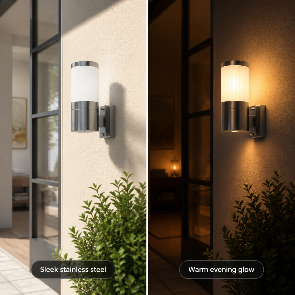 Modern Stainless Steel Semi-Circular Outdoor Wall Light