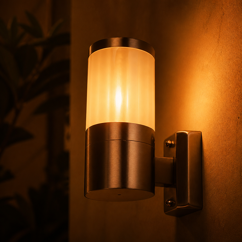 Modern Stainless Steel Semi-Circular Outdoor Wall Light