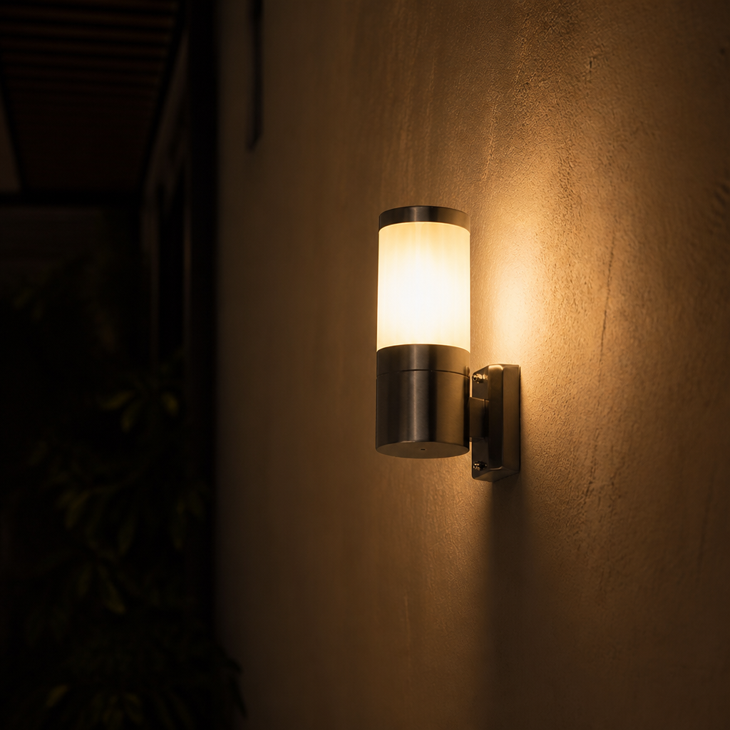 Modern Stainless Steel Semi-Circular Outdoor Wall Light