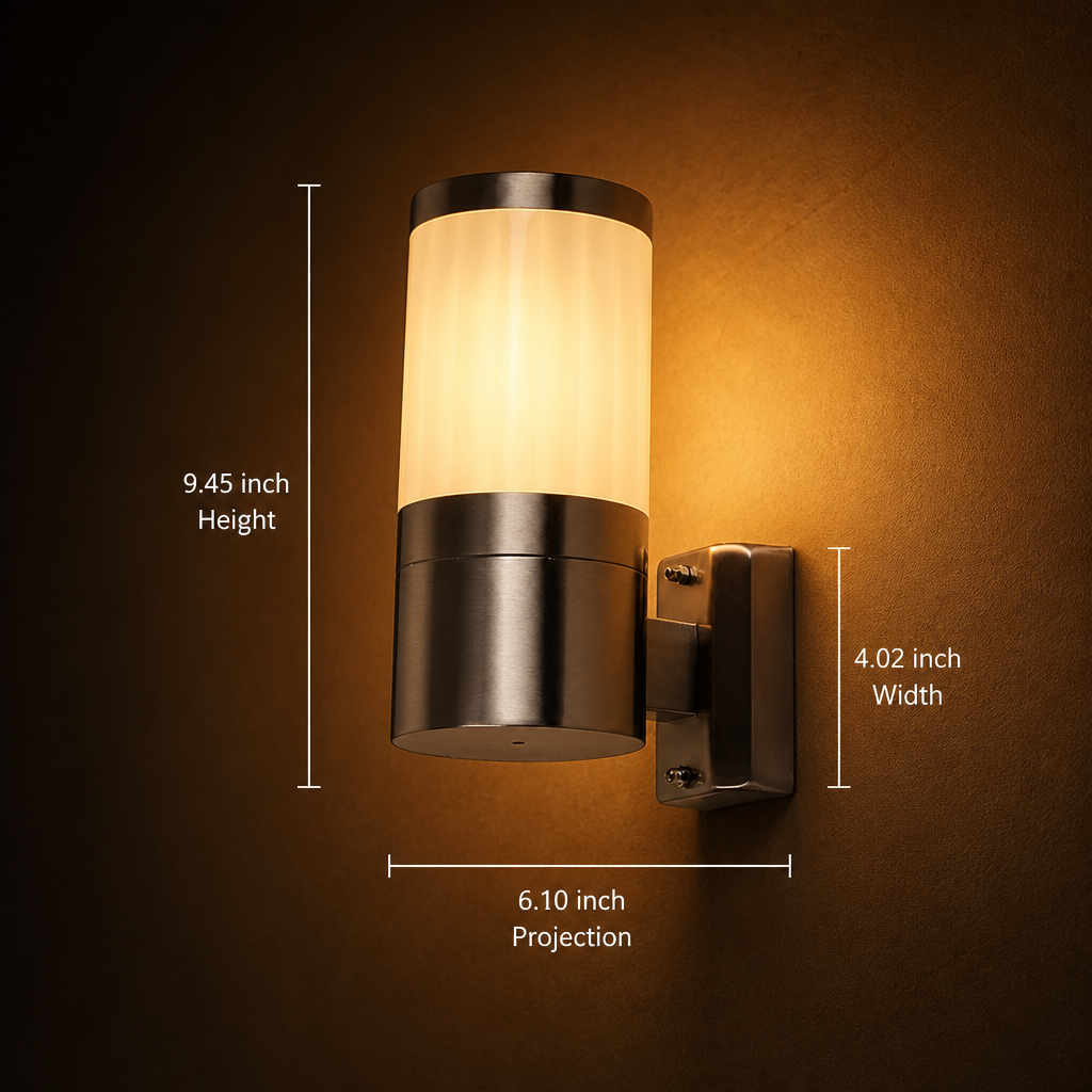 Modern Stainless Steel Semi-Circular Outdoor Wall Light