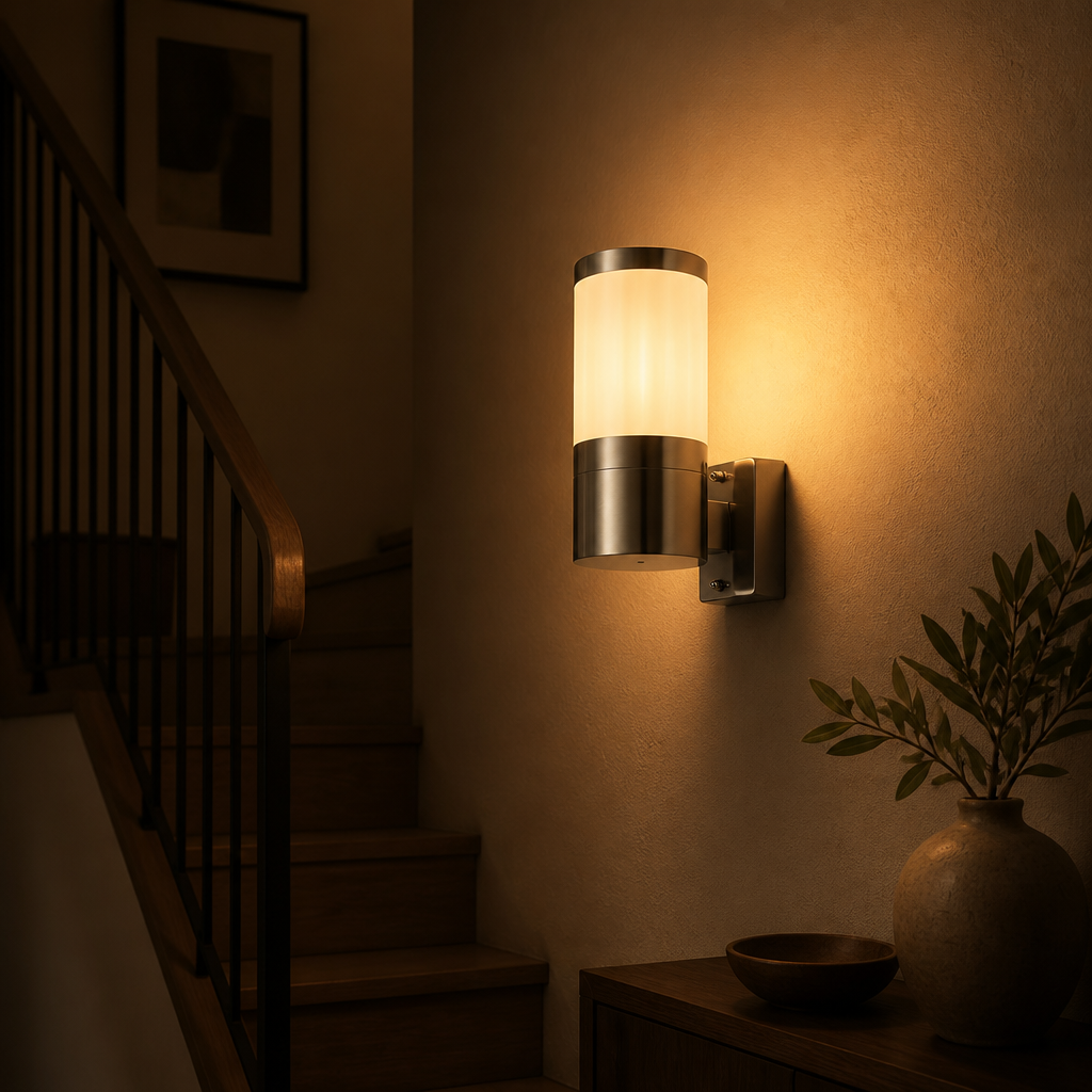 Modern Stainless Steel Semi-Circular Outdoor Wall Light