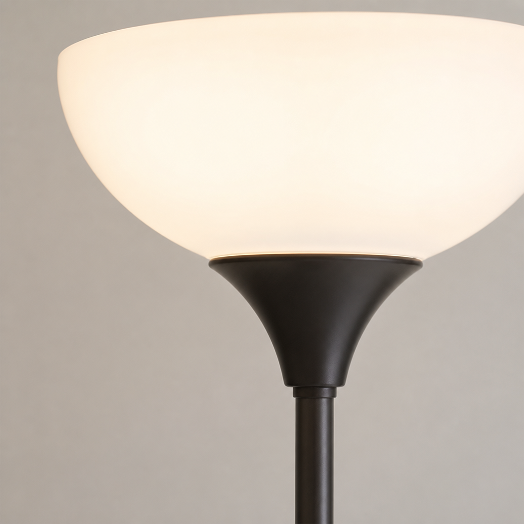 Modern Titanium Opal Glass Shade Floor Lamp
