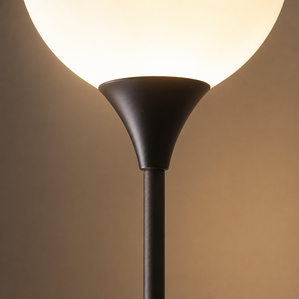 Modern Titanium Opal Glass Shade Floor Lamp