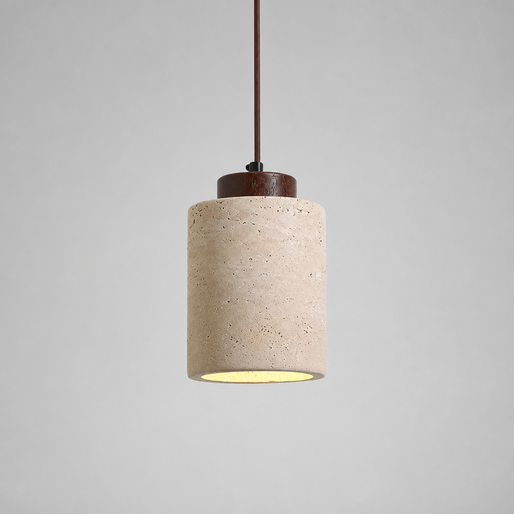 Modern Travertine Stone Pendant Light