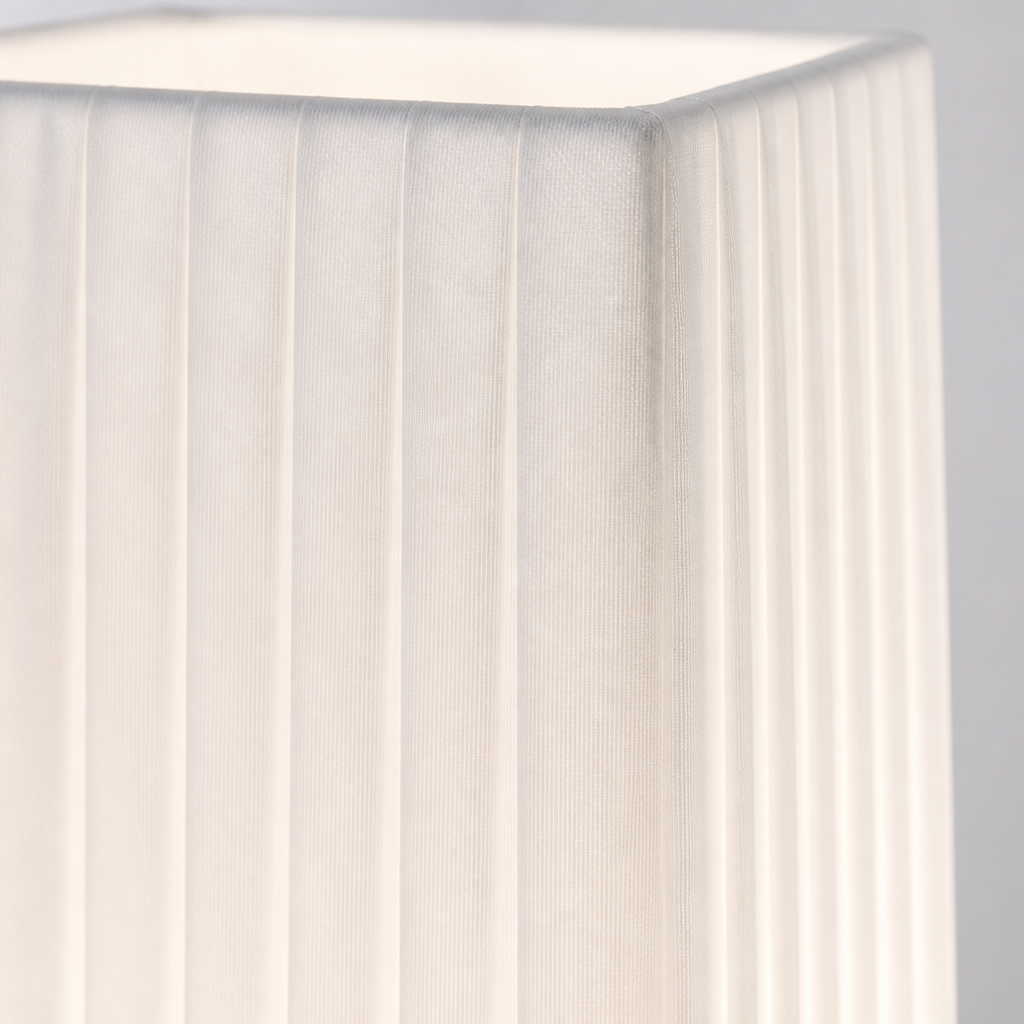 Modern White Textile Two-Light Floor Lamp