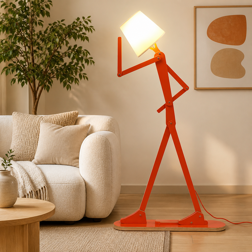 Modern Wood LED Humanoid Floor Lamp