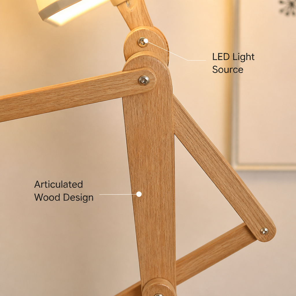 Modern Wood LED Humanoid Floor Lamp
