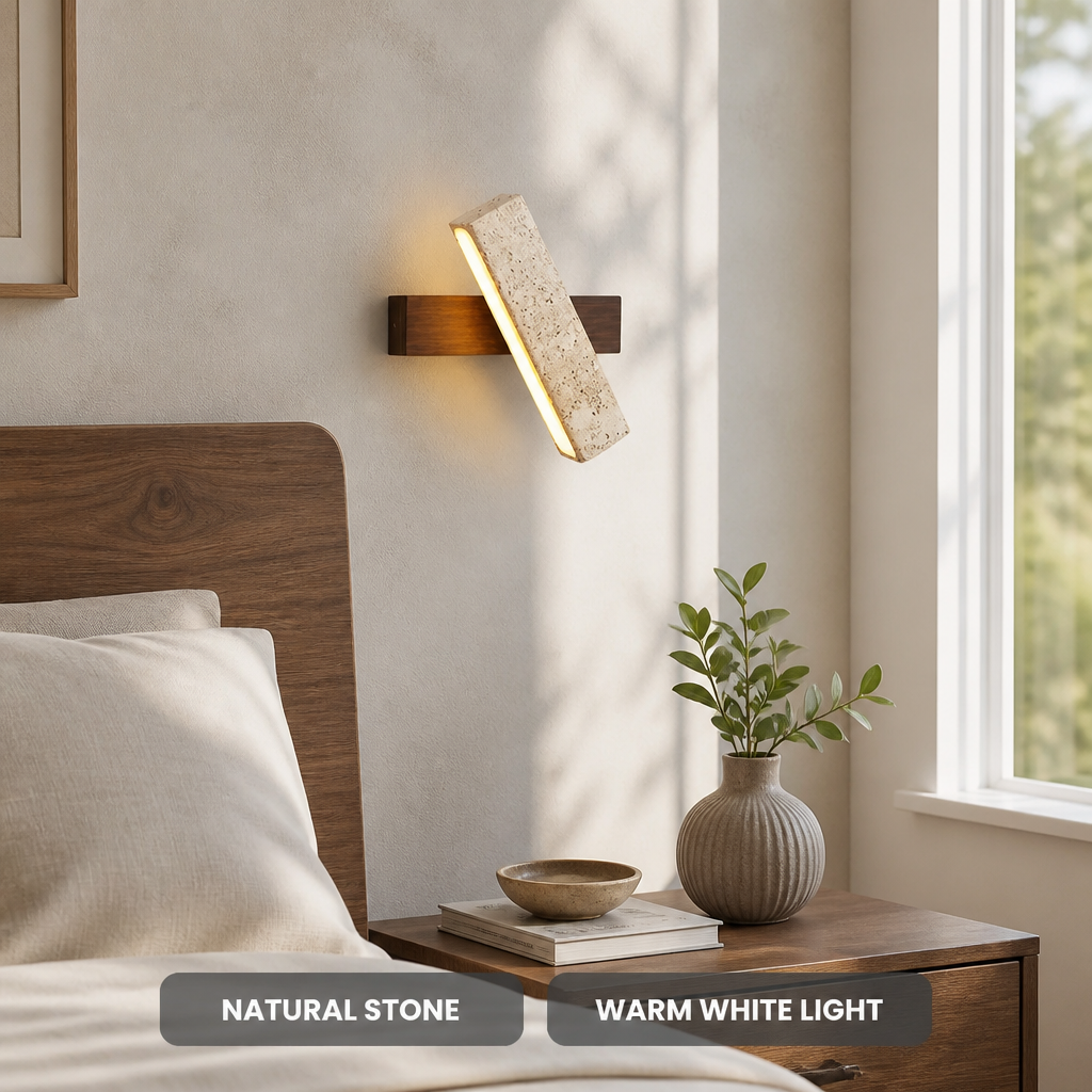 Natural Stone LED Handcrafted Wall Sconce