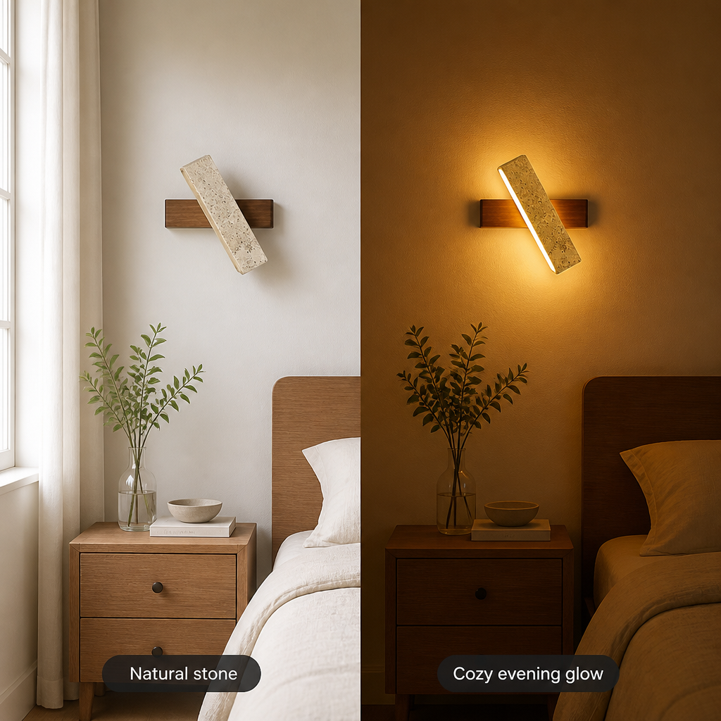 Natural Stone LED Handcrafted Wall Sconce