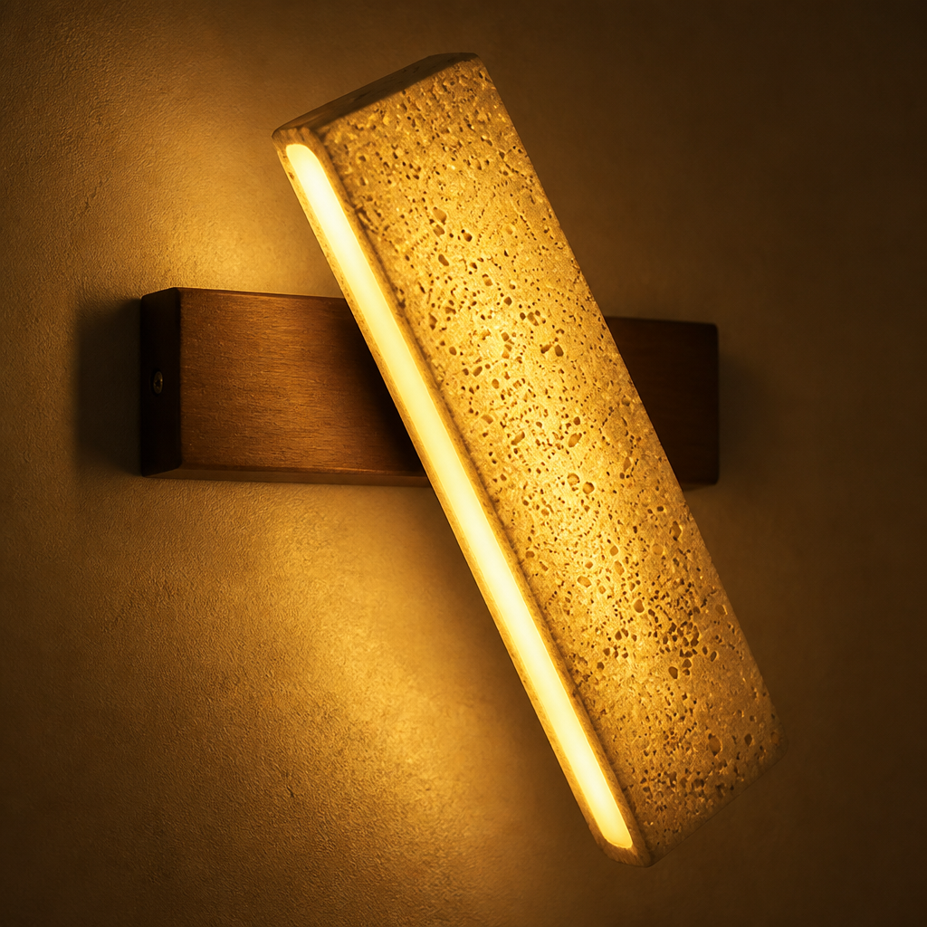 Natural Stone LED Handcrafted Wall Sconce