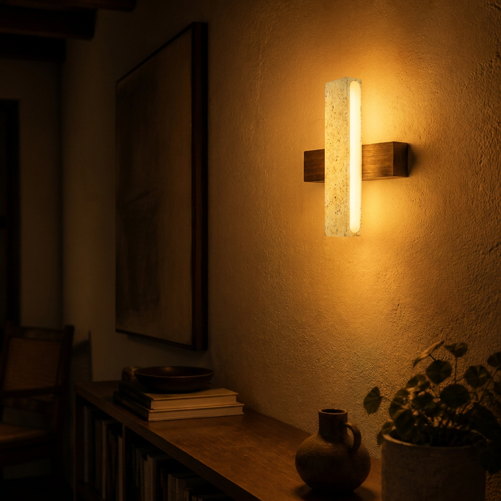 Natural Stone LED Handcrafted Wall Sconce