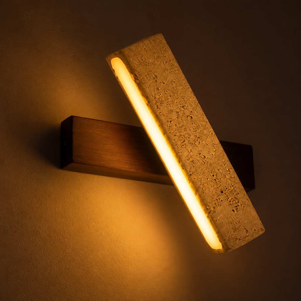 Natural Stone LED Handcrafted Wall Sconce