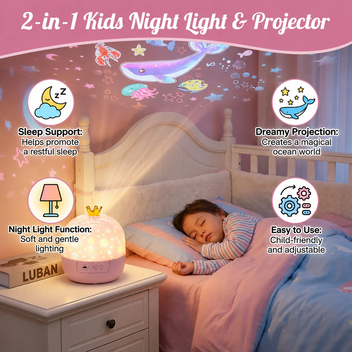 Night Light & Projector Starry & Underwater Dim Light