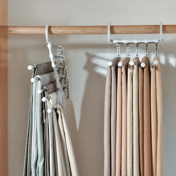 Pants Hanger Organizer Foldable 5-In-1 Stainless Steel