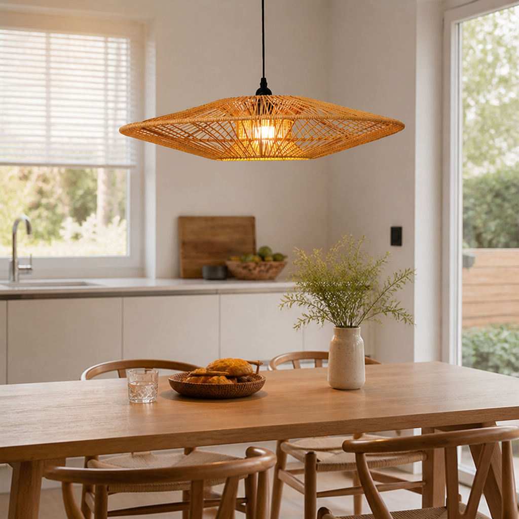 Paper Rope Flying Saucer Pendant Light