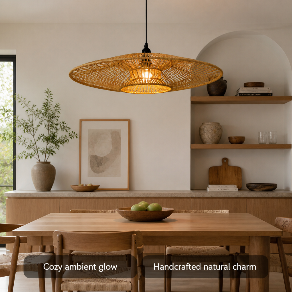 Paper Rope Flying Saucer Pendant Light