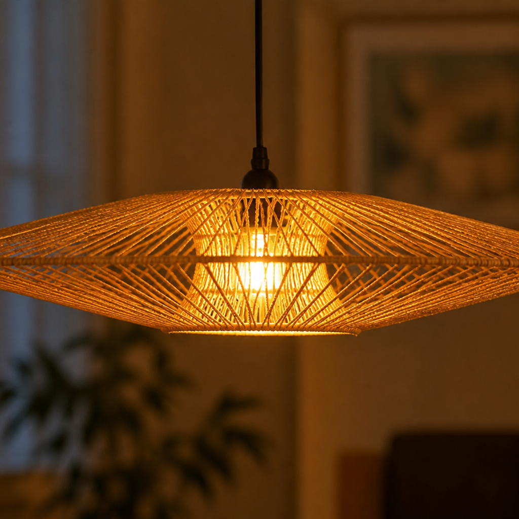 Paper Rope Flying Saucer Pendant Light