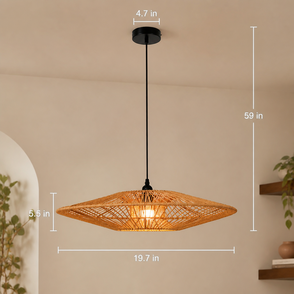 Paper Rope Flying Saucer Pendant Light